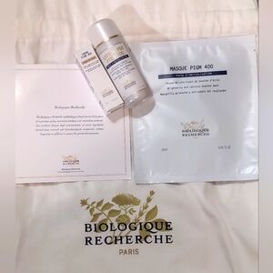 BIOLOGIQUE RECHERCHE Lotion, Mask & Creme Travel Size Set w/ Branded Pouch.